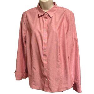 TALBOTS Wrinkle Resistant Business Casual Button Down Shirt Pink Women's…